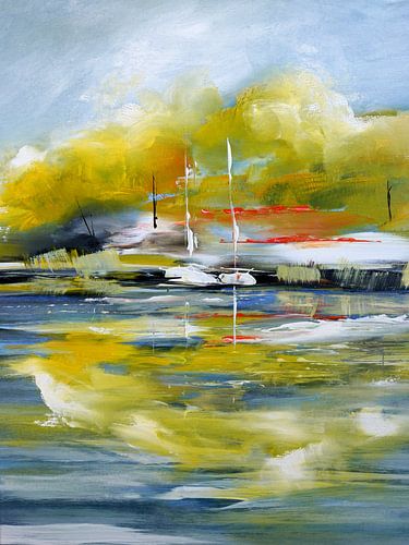 Promenade met zeilboten