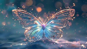 Butterfly on blue by MNS Designs