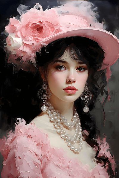 Dame in Pink von NJ Midnight Studio