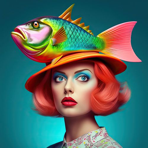Fishy Hat Elegance - Fluorescent