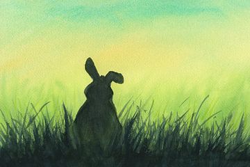 Bunny silhouette by Karen Kaspar