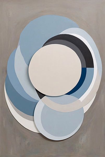 Geometric abstract artwork with overlapping circles by Art & Soul Creations