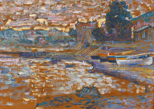 Gestrande boten in Lavandou, Henri-Edmond Kruis