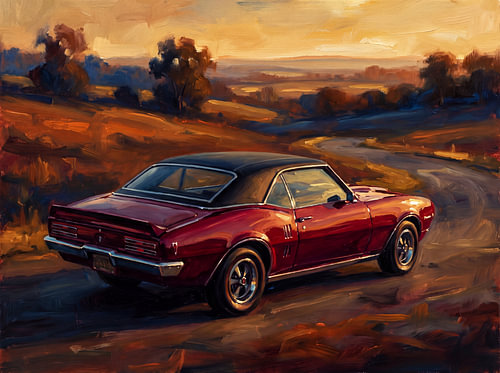 Pontiac Firebird on the Sunset Road