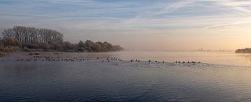 Sunrise at Lake Schulens. by Bart Ceuppens