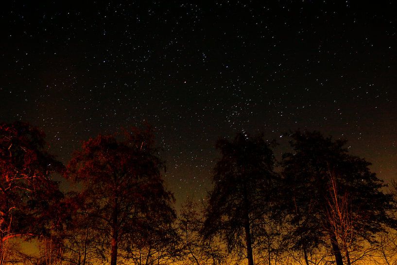 Orangefarbene Sternennacht in Langbroek von Julius Koster