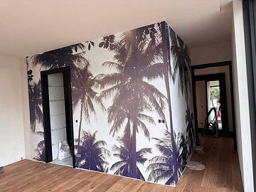 Klantfoto: Palmbomen tegen een ondergaande zon van Susanne Pieren-Canisius