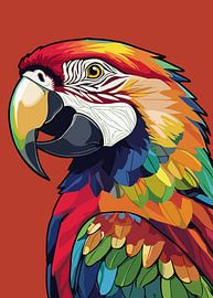 Rode Ara Vogel Pop Art