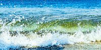 Plätscherndes Meerwasser von einer Welle am Strand von Scheveningen von MICHEL WETTSTEIN Miniaturansicht