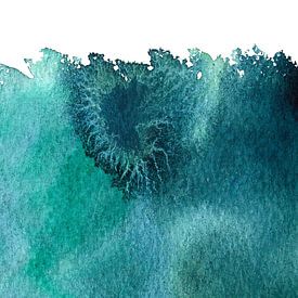 Grünes Aquarell | 001 von WatercolorWall