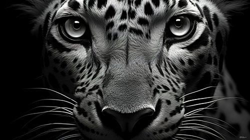 wilde dieren in zwart-wit