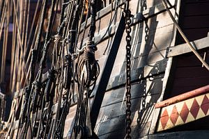 Vintage und Retro-Details der alten Segelboote während einer Segel-Event