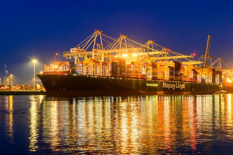 Containerschip aangemeerd bij de containerterminal van Sjoerd van der Wal Fotografie
