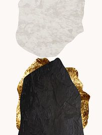 Organische Abstrakte Gold Kunst In Erdtönen Minimalistische von Online Arts