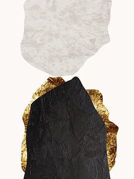 Organische Abstrakte Gold Kunst In Erdtönen Minimalistische