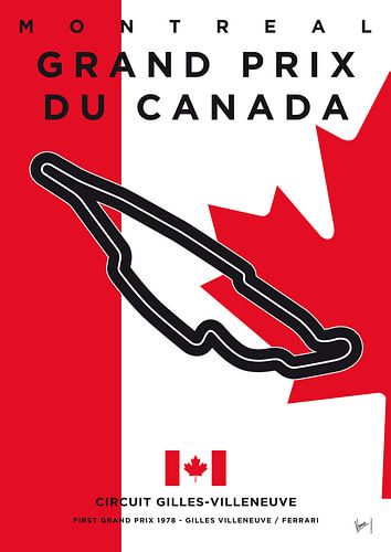My F1 GILLES-VILLENEUVE Race Track Minimal Poster van Chungkong Art