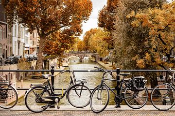 Grachten in Utrecht in de herfst van Evelien Oerlemans