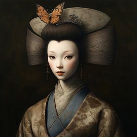Vintage Geisha Portrait van Jacky