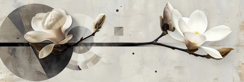 Magnolia géométrique par Poster Art Shop