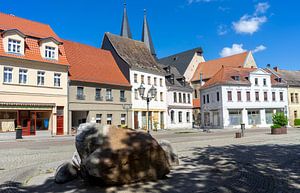 Blick auf die Altstadt in Calbe an der Saale, Salzlandkreis in Sachsen-Anhalt Deutschland
