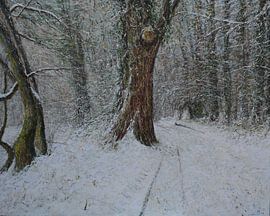 Forest Path: Winter at the Berghof Farm by Alfons Smeets
