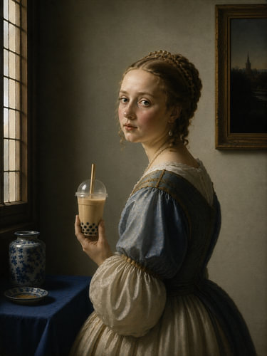 Mädchen mit Bubble Tea