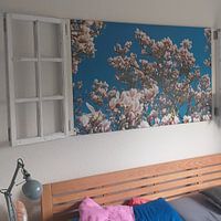 Photo de nos clients: Prachtige magnolia bloemen met als achtergrond een felblauwe hemel par Natascha Teubl, sur toile
