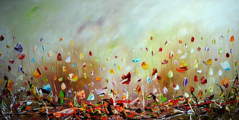 Colorful Flowers van Gena Theheartofart