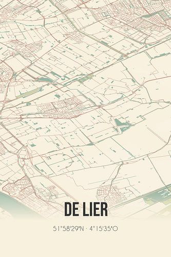 Alte Landkarte von De Lier (Südholland)