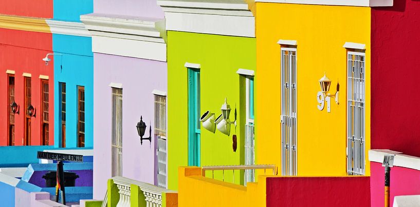 colorful houses in Bo Kaap in Cape Town by Werner Lehmann