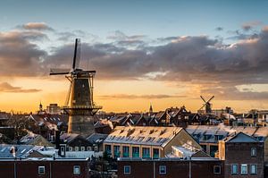 Zonsopgang Schiedamse molen in de winter