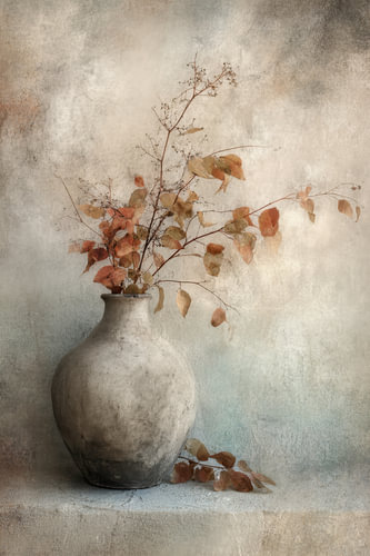 Stille Herfsttak -  Elegant Schilderij Aardetinten
