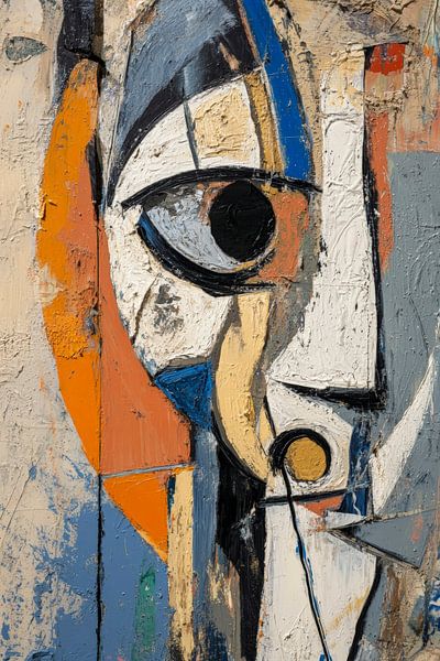 Abstraktes Gesicht mit kräftigen Farben von Poster Art Shop