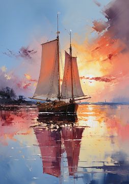 Sailboat Sailing Ship Boat Maritime Sea Poster Art Print by Niklas Maximilian