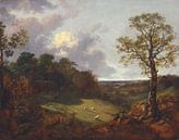 Paysage boisé avec chalet et berger, Thomas Gainsborough par Des maîtres magistraux Aperçu