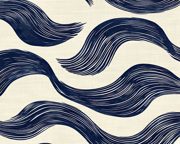 Japanese Balance - modern pattern on linen by Thea