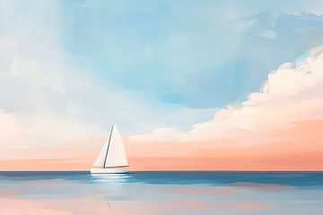 Sailboat in the soft evening light by Poster Art Shop