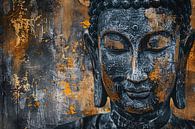 Mystic Buddha portrait with abstract textures by Art & Soul Creations thumbnail