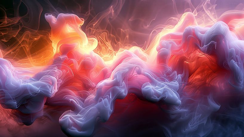 Liquid Smoke Background. Pink Magenta Purple Colour Ink Dynamic Motion Background Abstract by de-nue-pic