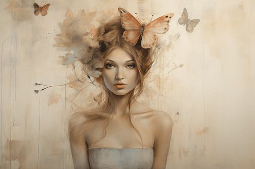 Modern chic portret met een zachte, poëtische uitstraling