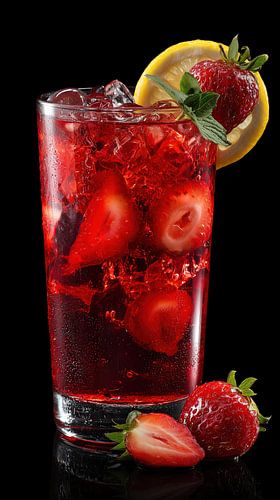 Aardbei limonade met citroen en munt