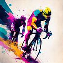 Impressionistisch schilderij met wielrenners. Deel 8 van Maarten Knops thumbnail