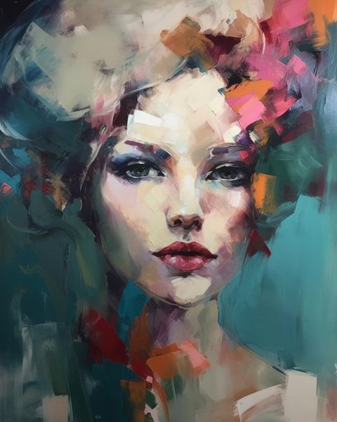 Colourful modern portrait by Carla Van Iersel