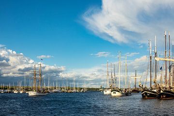 Windjammer on the Hanse Sail in Rostock, Germany sur Rico Ködder