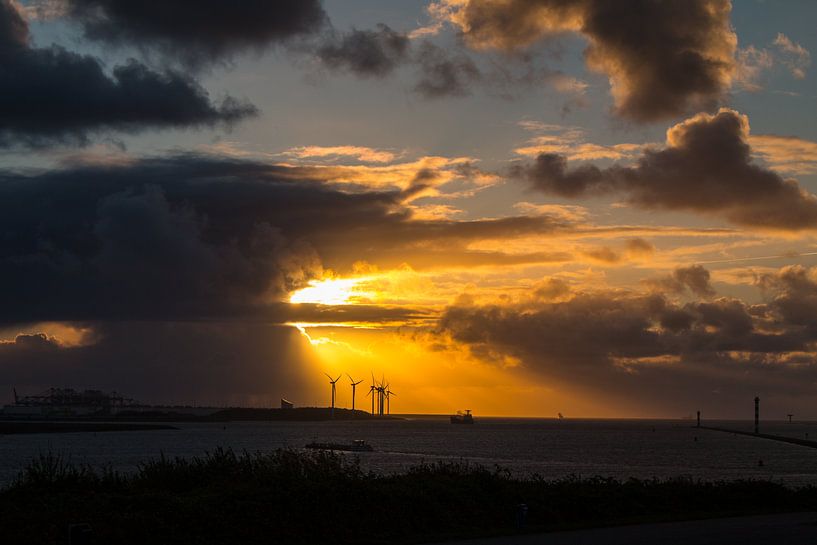 Zonsondergang over de Landtong Rozenburg van RoffaPics