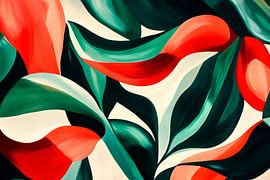 Tropical plant pattern - play of colours by Poster Art Shop