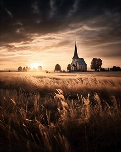 Kapelle im Sonnenuntergang