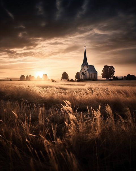 Kapelle im Sonnenuntergang von fernlichtsicht