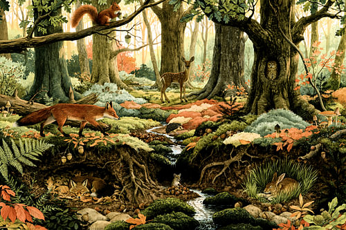 Woodland Friends – Adventures by the stream in the ancient autumnal forest