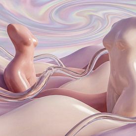 abstrakte surrealistische Kunst Frau mit Wolken von Egon Zitter